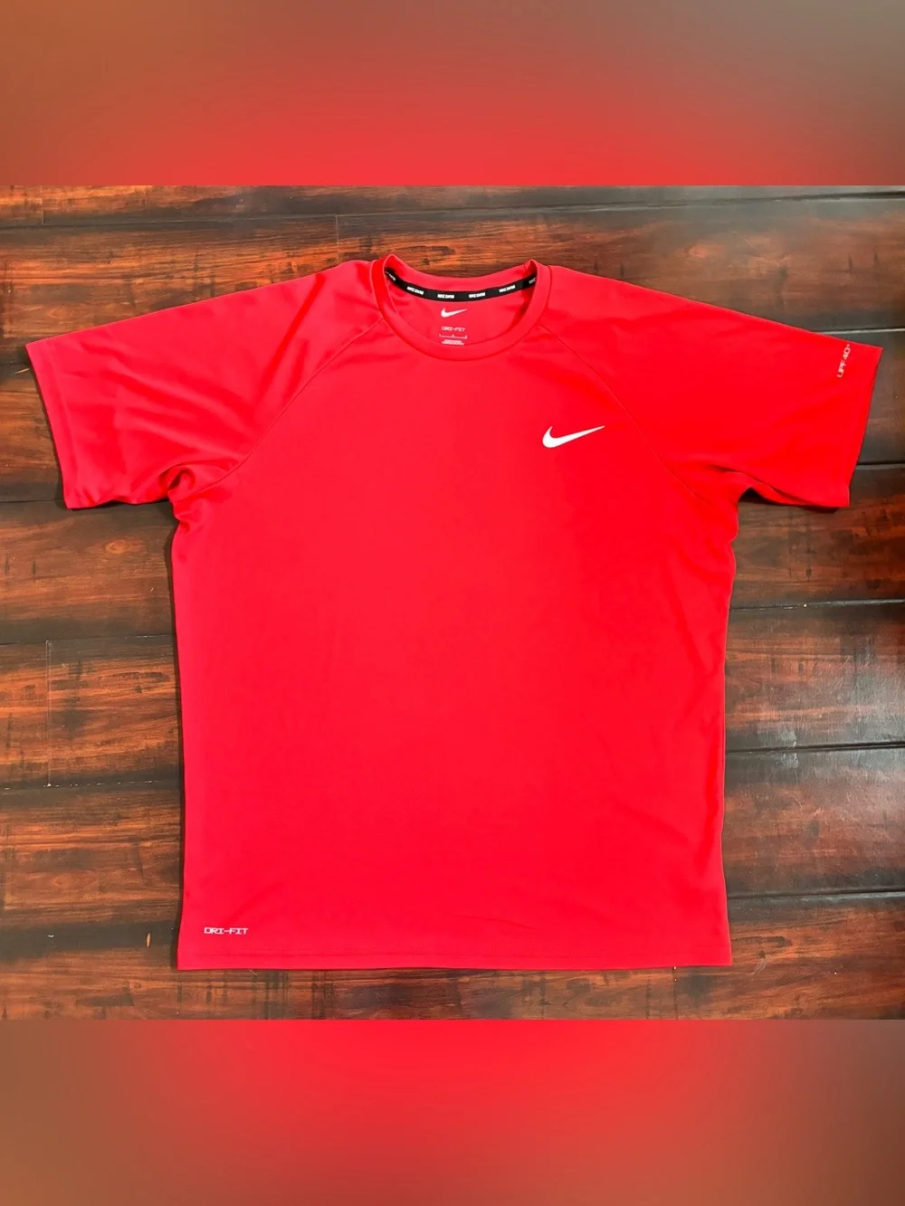 Nike Mens Short Sleeve swim Tee Trio - Red, Blue, Light Gray blue
